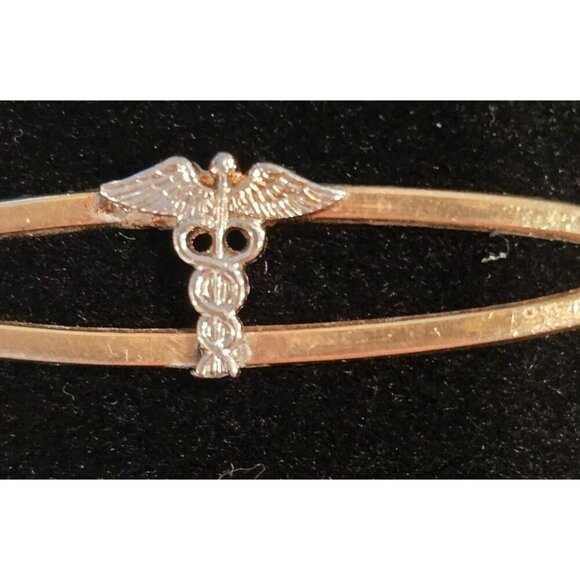 Vintage Swank Gold Tone Caduceus Tie Clip With Medical Symbol Design - Picture 2 of 8